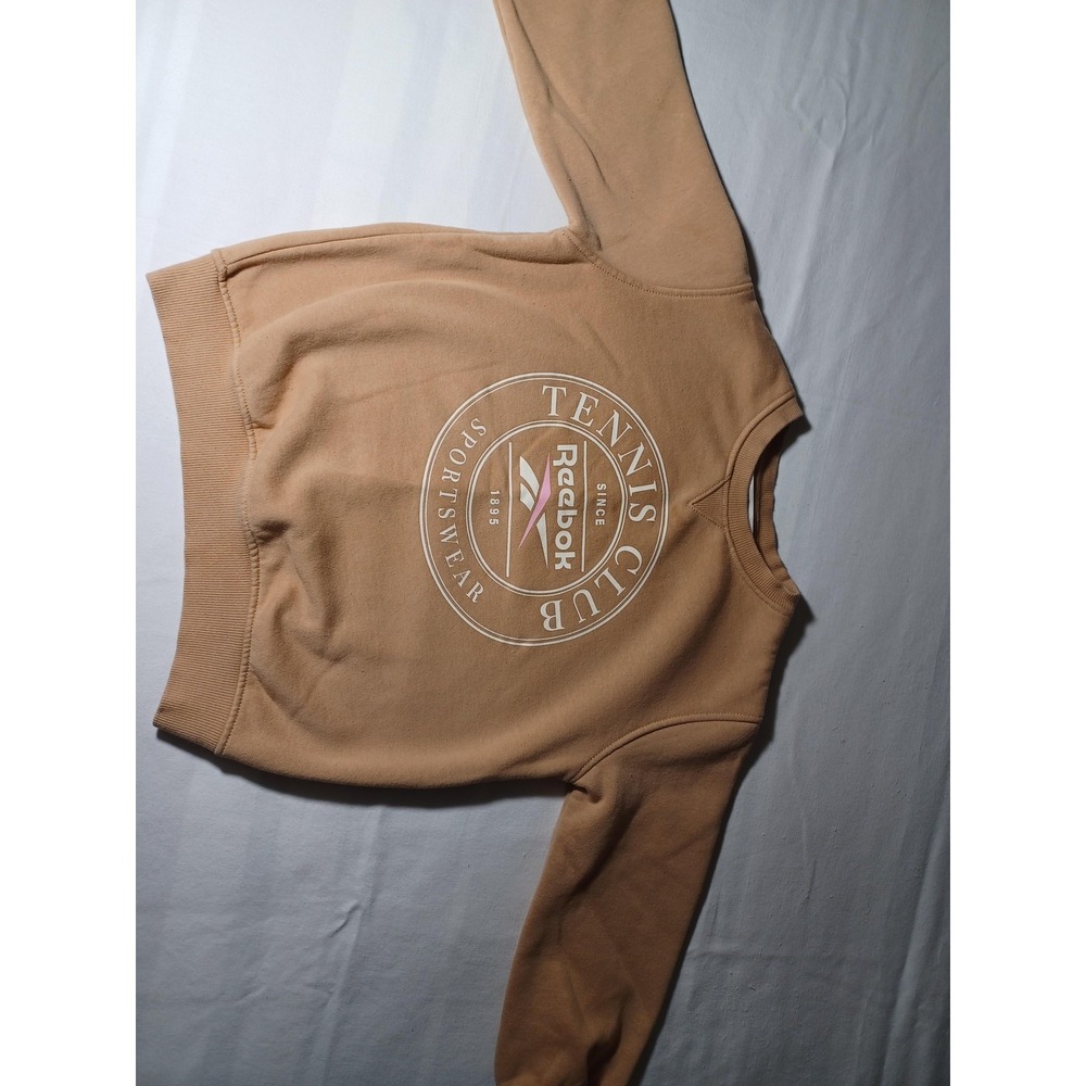 Reebok Sweatshirtโ Kids 6X/7 Beige Tennis Club Fleece Lined Crew Pullover H&M